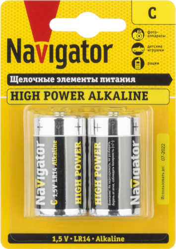 Элемент питания алкалиновый 94 754 NBT-NE-LR14-BP2 | Код. 94754 | Navigator
